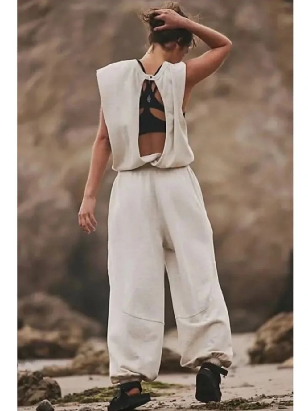 Free People throw and go onesie in heather